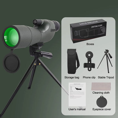 UnixClos 25-75x60mm HD BAK4 Prism Waterproof Spotting Scope with Smartphone Adapter