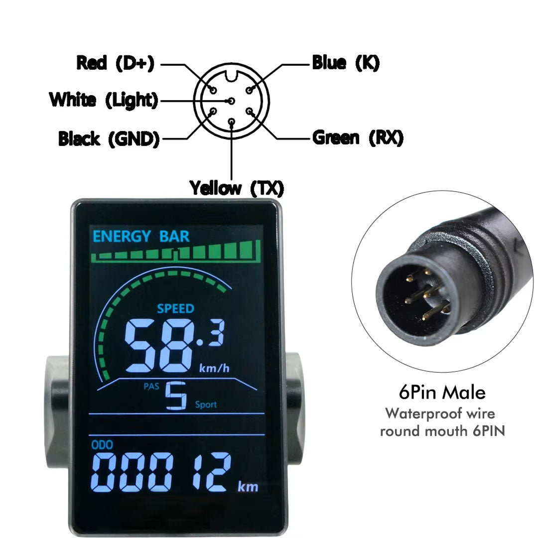 RossDoen E-Bike LCD Color Display Bike Computer