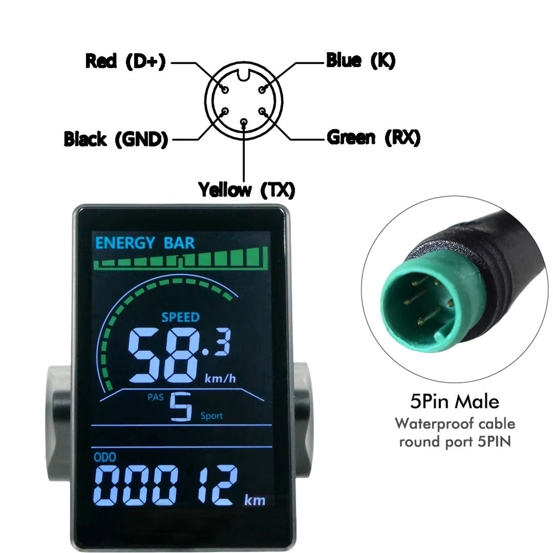 RossDoen E-Bike LCD Color Display Bike Computer