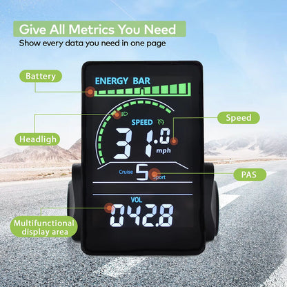 RossDoen E-Bike LCD Color Display Bike Computer