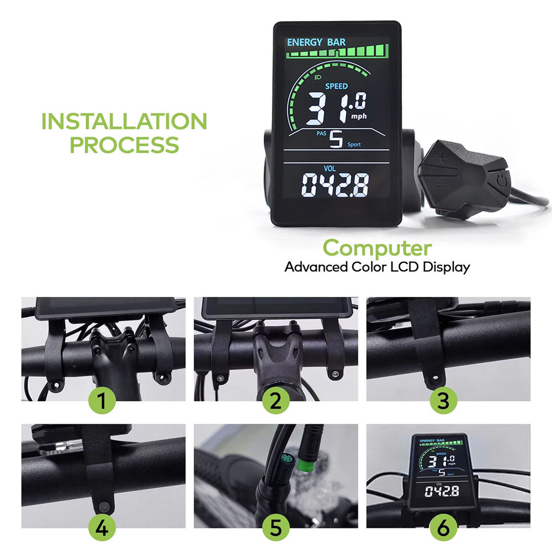 RossDoen E-Bike LCD Color Display Bike Computer