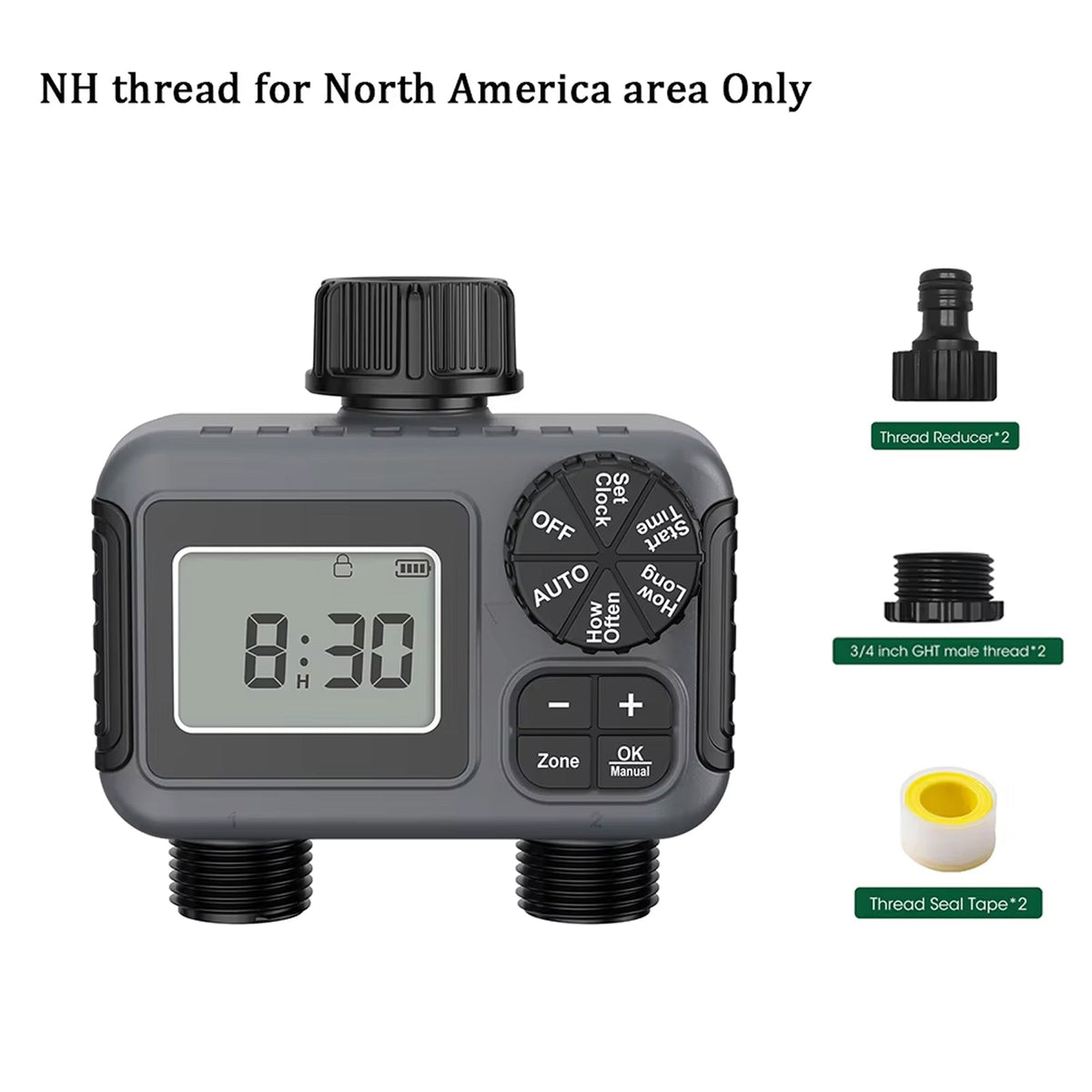 ViGratix Dual-Zone Smart Irrigation Controller with Rain Delay