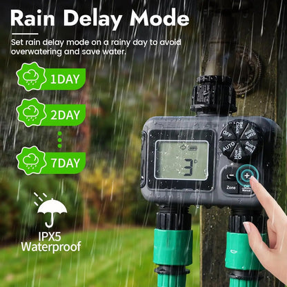 ViGratix Dual-Zone Smart Irrigation Controller with Rain Delay