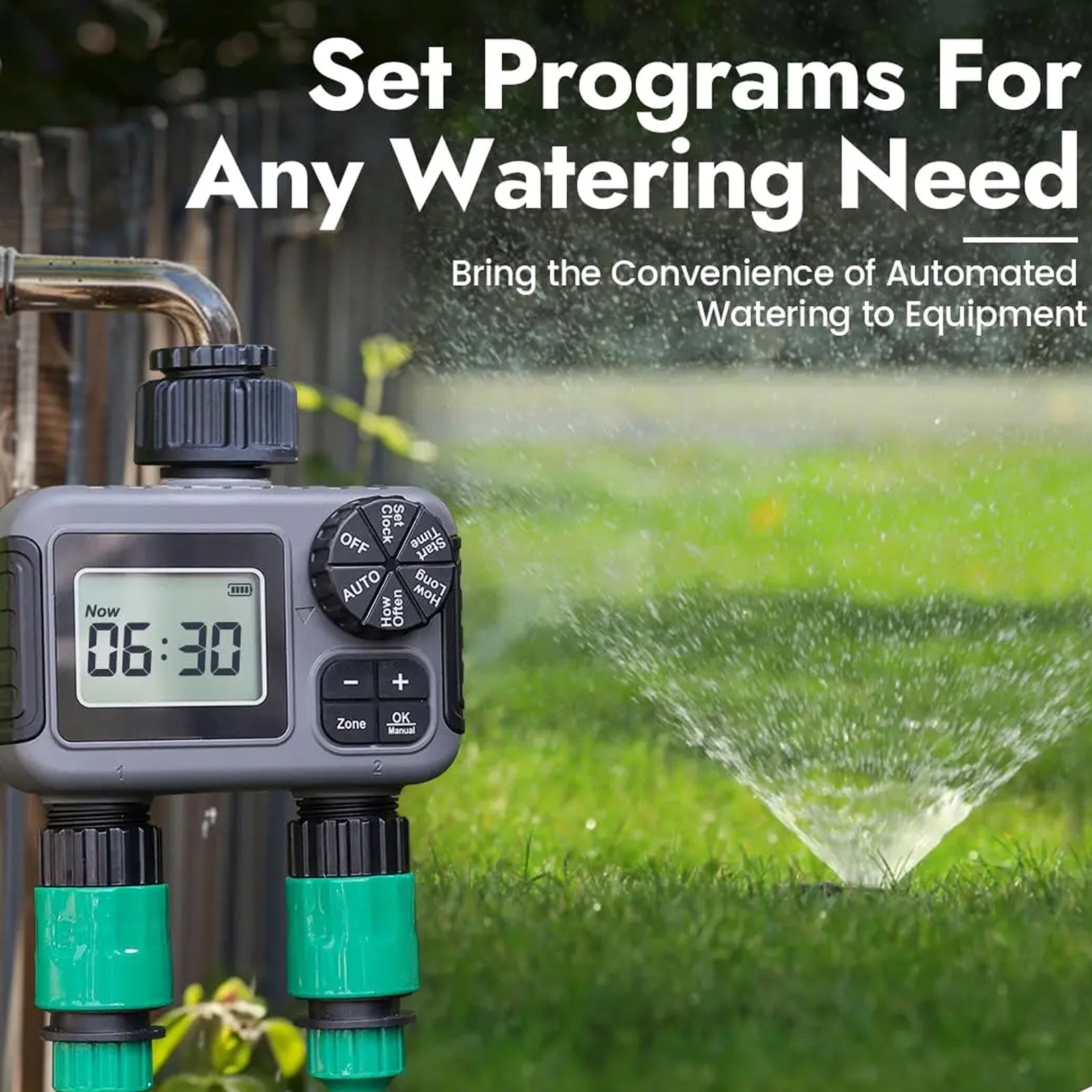 ViGratix Dual-Zone Smart Irrigation Controller with Rain Delay