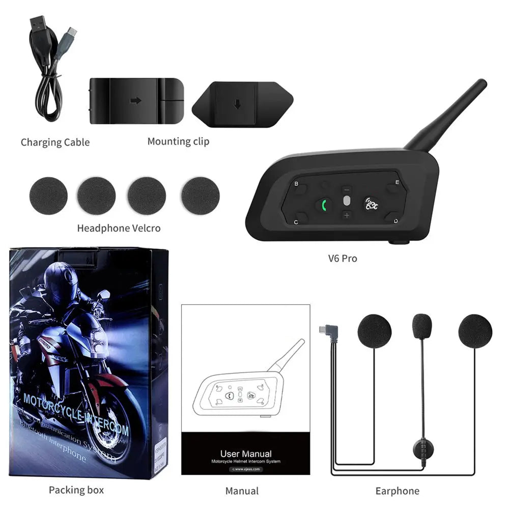 ViMocox Motorcycle Bluetooth Intercom 800m Range IP67 Waterproof