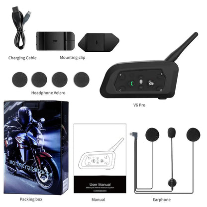 ViMocox Motorcycle Bluetooth Intercom 800m Range IP67 Waterproof