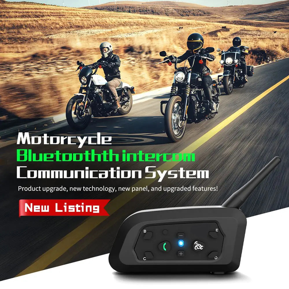 ViMocox Motorcycle Bluetooth Intercom 800m Range IP67 Waterproof
