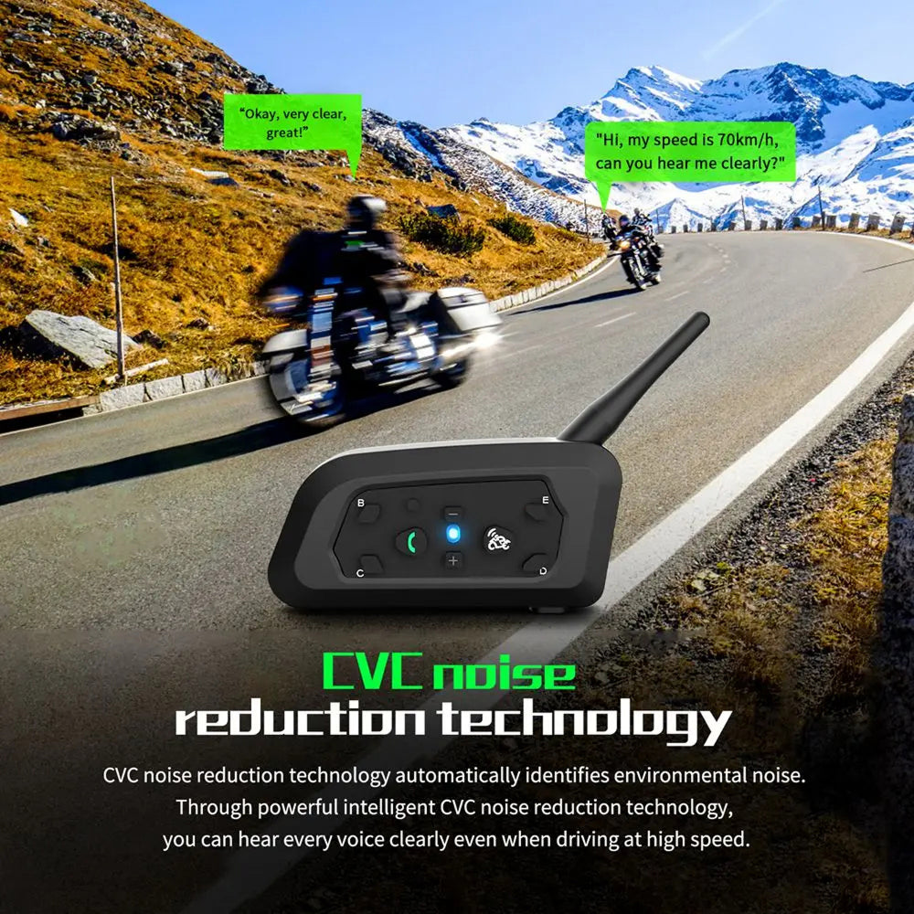 ViMocox Motorcycle Bluetooth Intercom 800m Range IP67 Waterproof