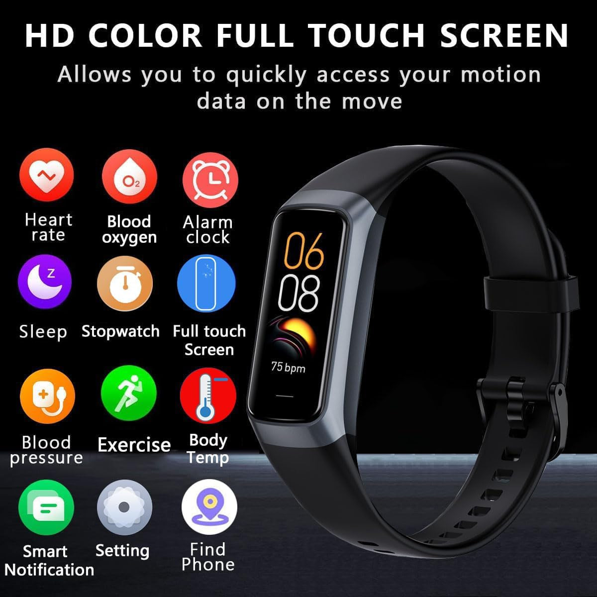 VigoEvo Smart Fitness Tracker – 1.1" AMOLED HD Display, Medical-Grade Sensors & 7-Day Battery