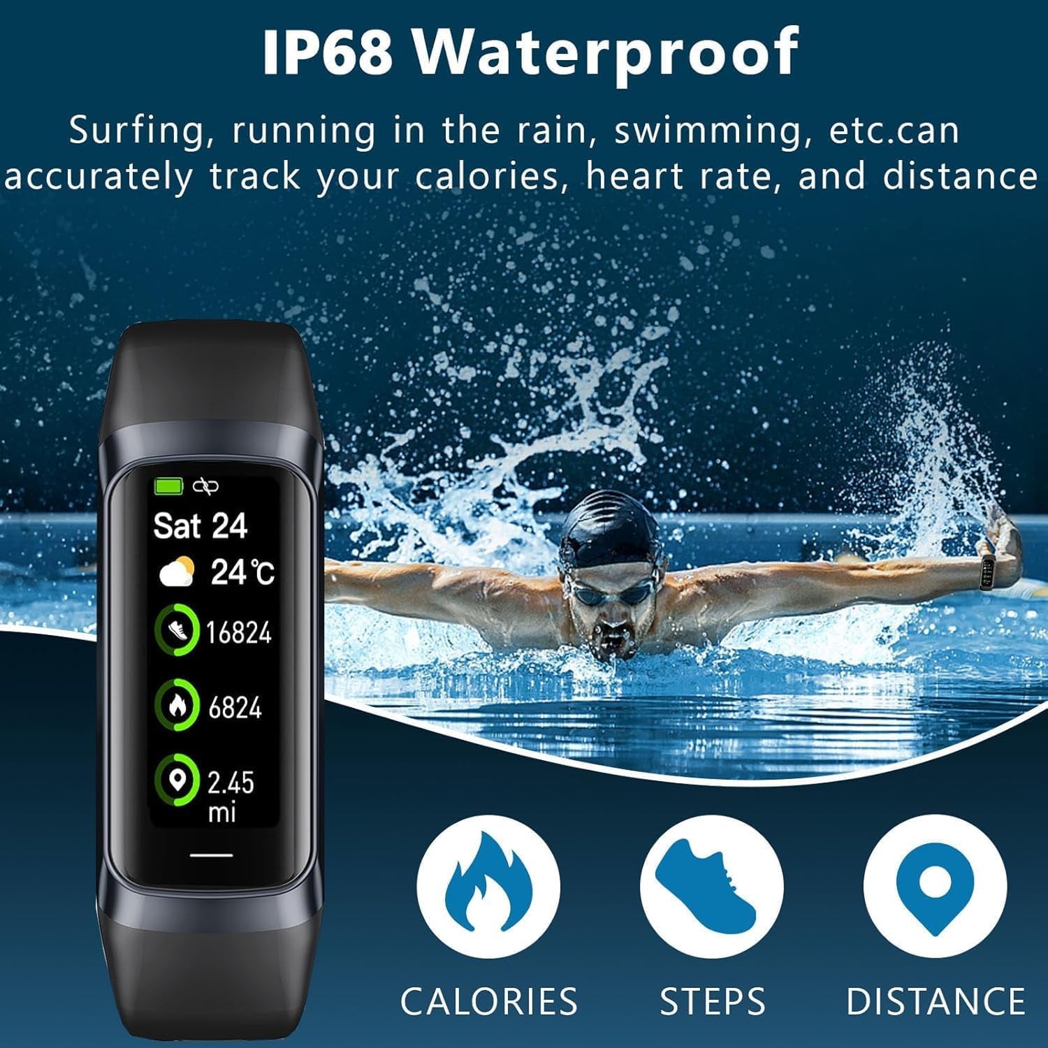 VigoEvo Smart Fitness Tracker – 1.1" AMOLED HD Display, Medical-Grade Sensors & 7-Day Battery