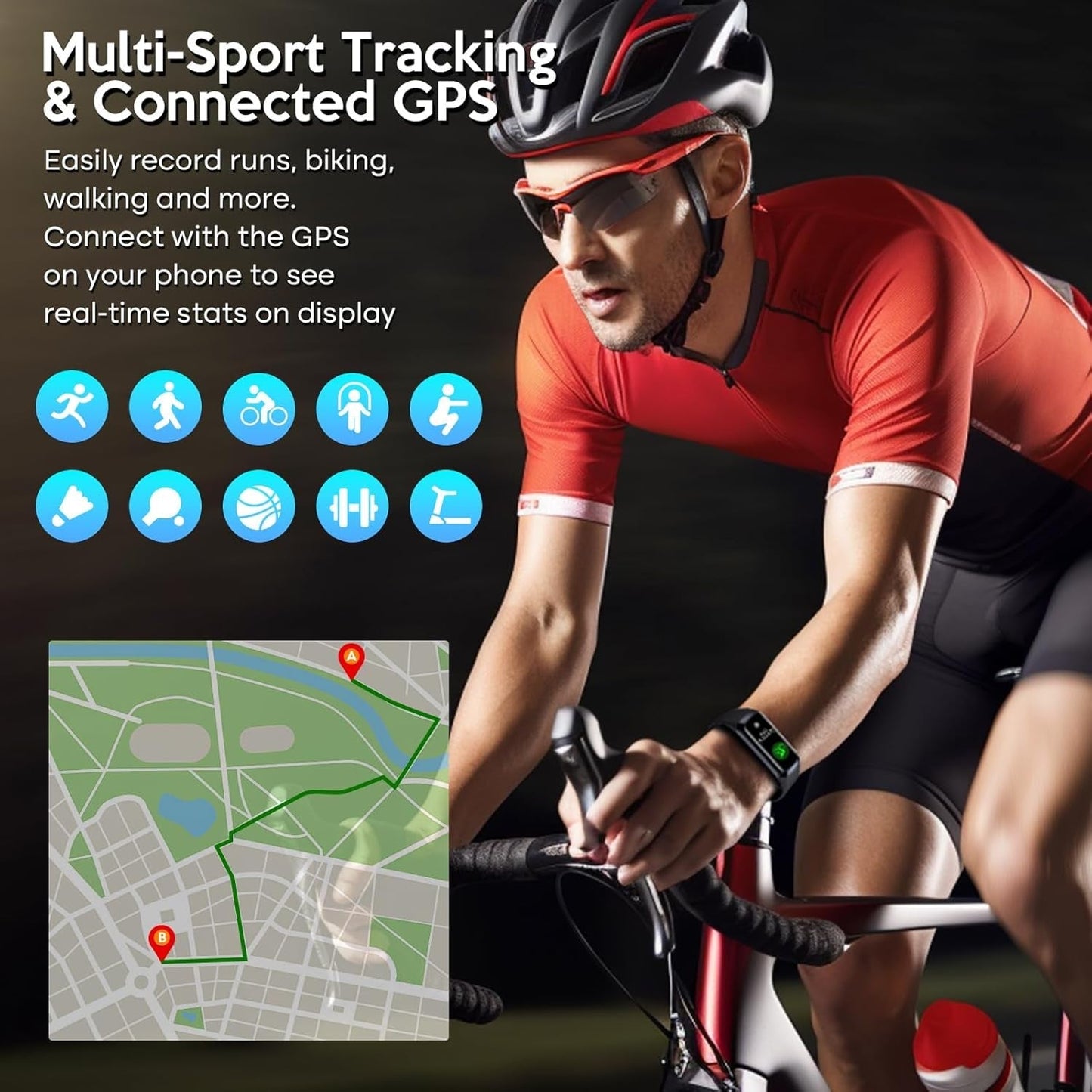 VigoEvo Smart Fitness Tracker – 1.1" AMOLED HD Display, Medical-Grade Sensors & 7-Day Battery