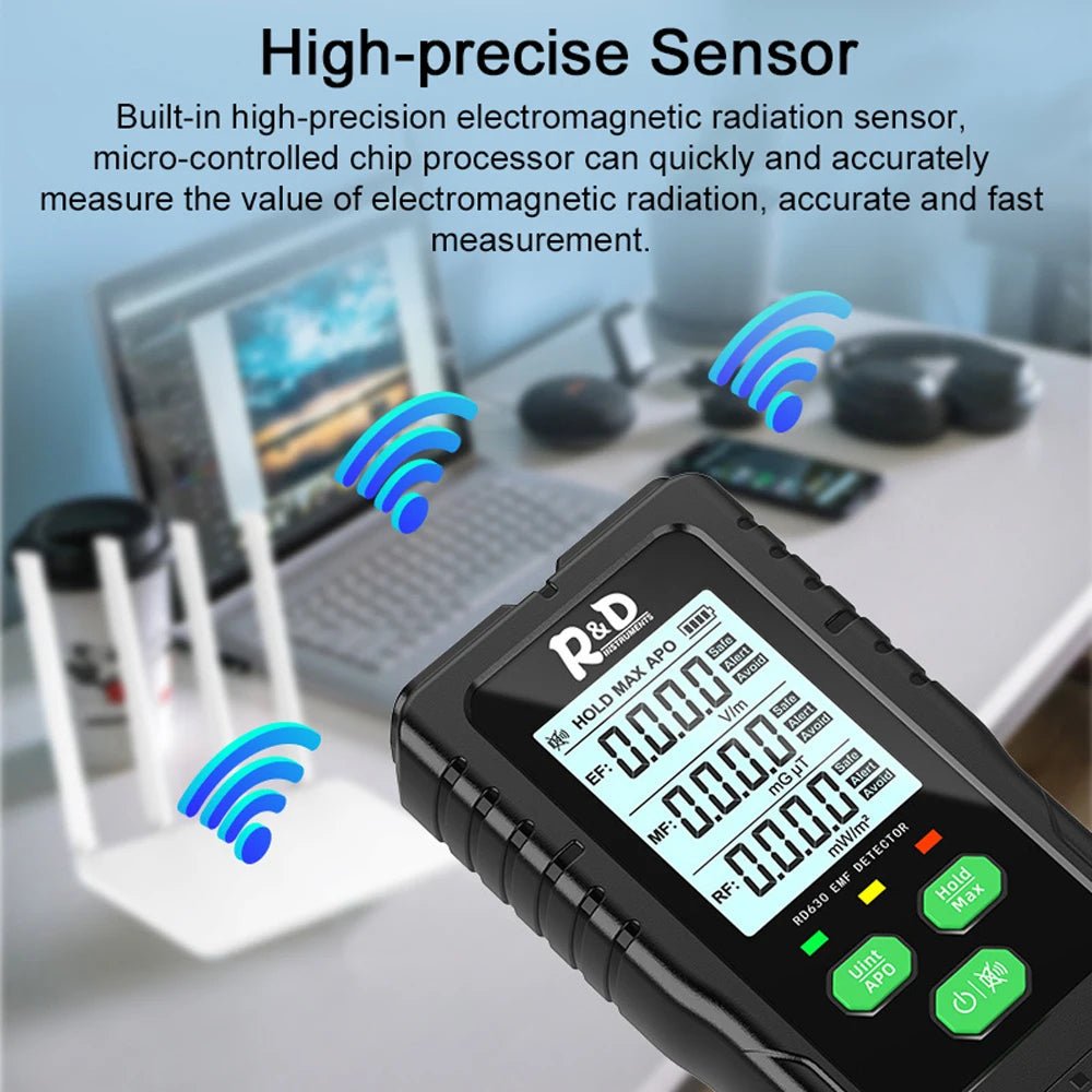 VisZelie 3-in-1 EMF RF EF Radiation Detector Meter