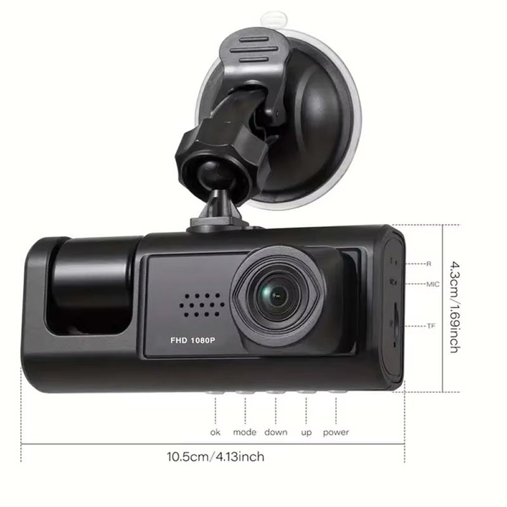 VisiDryve 3-Channel 1080P Wireless Dashcam with Night Vision