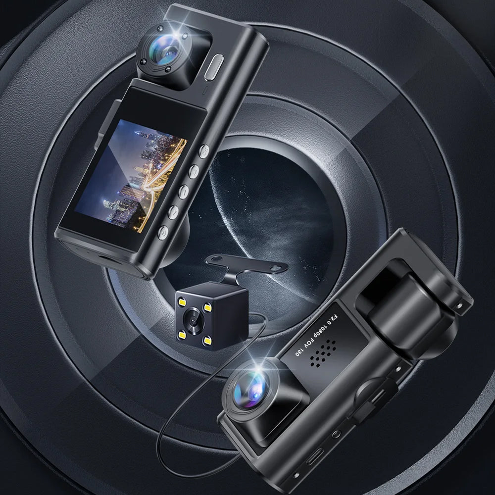 VisiDryve 3-Channel 1080P Wireless Dashcam with Night Vision