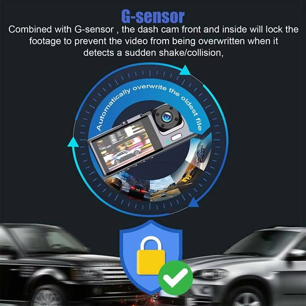 VisiDryve 3-Channel 1080P Wireless Dashcam with Night Vision