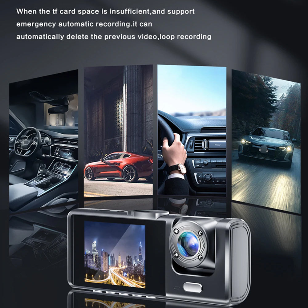 VisiDryve 3-Channel 1080P Wireless Dashcam with Night Vision