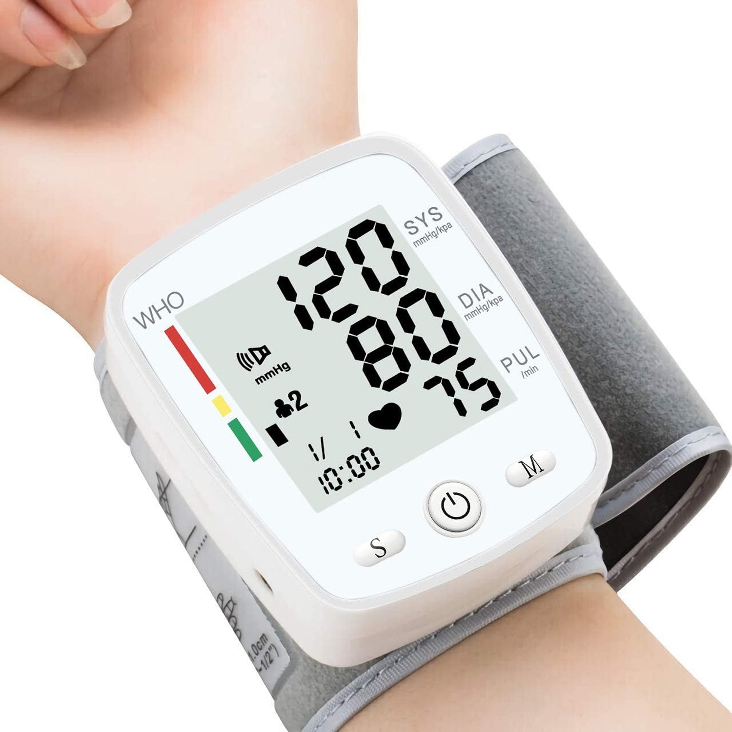 VitalArtrix Rechargeable Wrist Blood Pressure Monitor for Home Health Tracking
