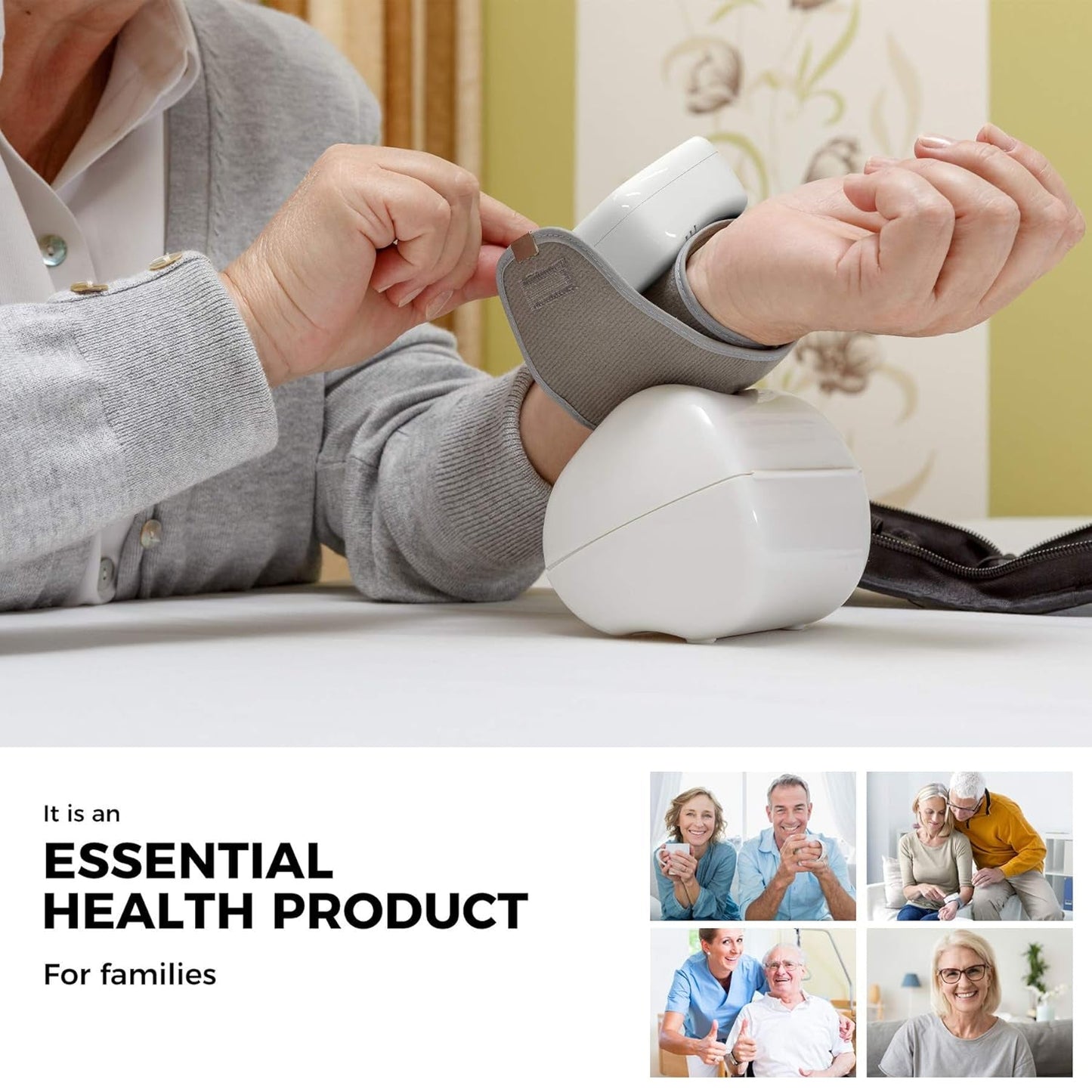 VitalArtrix Rechargeable Wrist Blood Pressure Monitor for Home Health Tracking