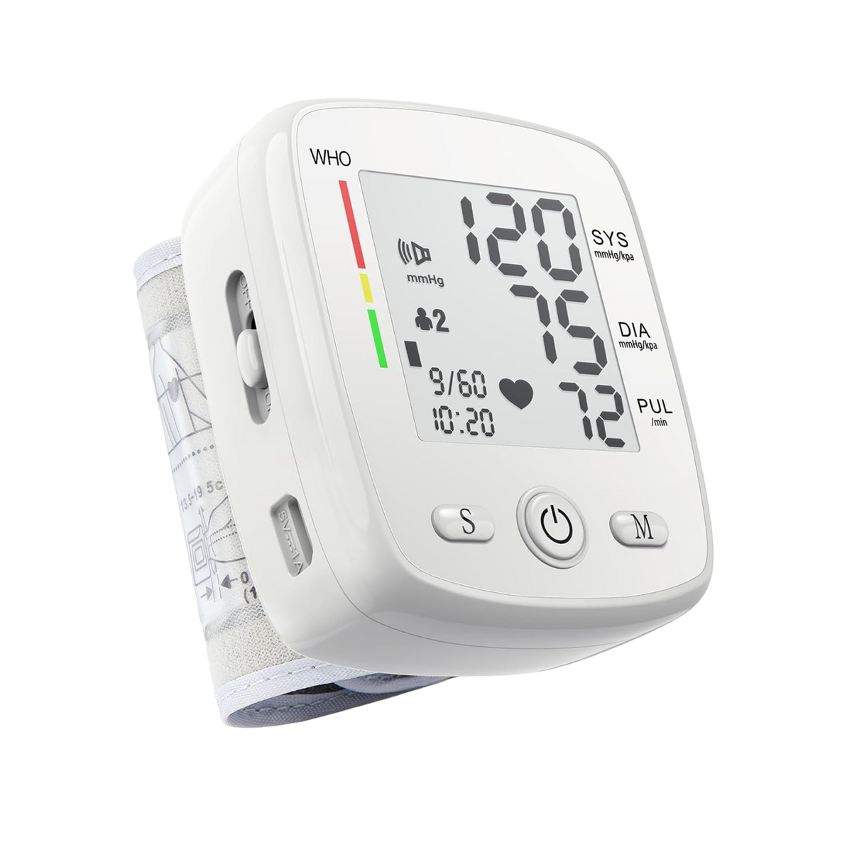 VitalArtrix Rechargeable Wrist Blood Pressure Monitor for Home Health Tracking
