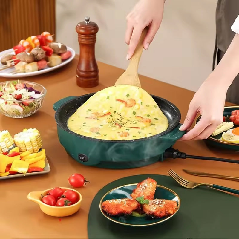 VixKilet Non-Stick Electric Skillet – Hot Pot Dual Power Control & Safety Auto-Shutoff Protection