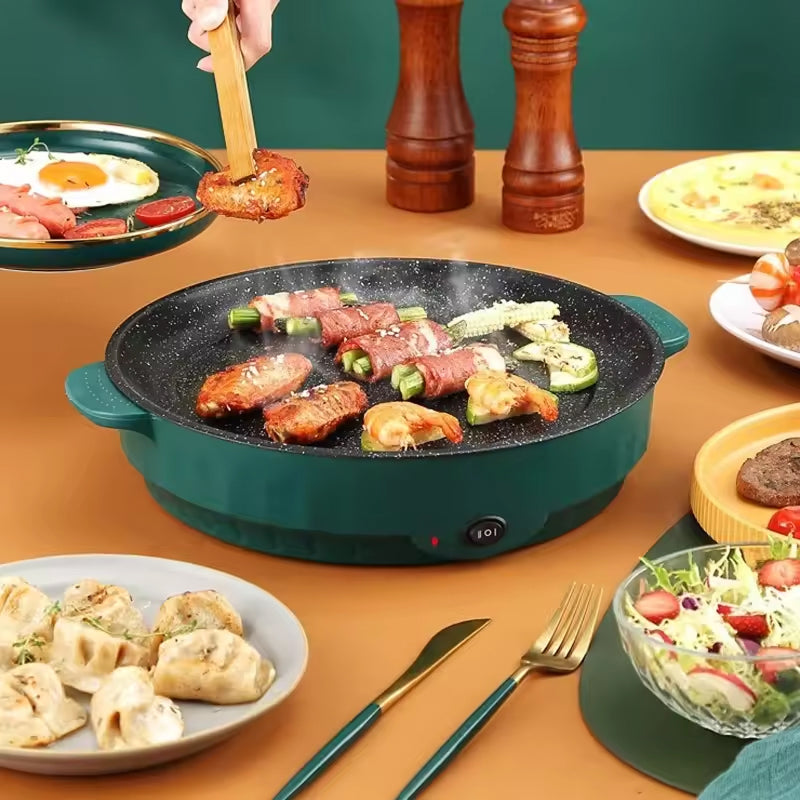 VixKilet Non-Stick Electric Skillet – Hot Pot Dual Power Control & Safety Auto-Shutoff Protection
