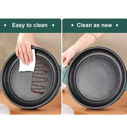 VixKilet Non-Stick Electric Skillet – Hot Pot Dual Power Control & Safety Auto-Shutoff Protection