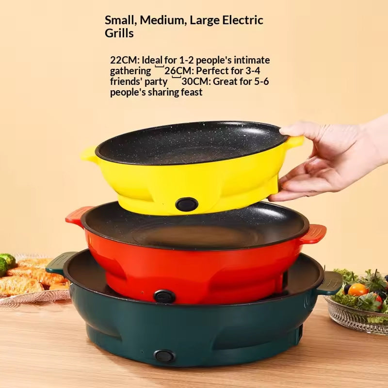 VixKilet Non-Stick Electric Skillet – Hot Pot Dual Power Control & Safety Auto-Shutoff Protection