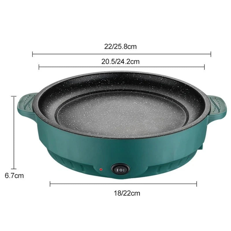 VixKilet Non-Stick Electric Skillet – Hot Pot Dual Power Control & Safety Auto-Shutoff Protection
