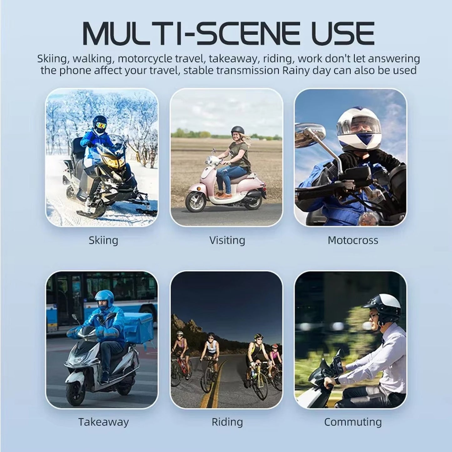 VoxiRide Bluetooth 5.3 Waterproof Motorcycle Intercom 500M