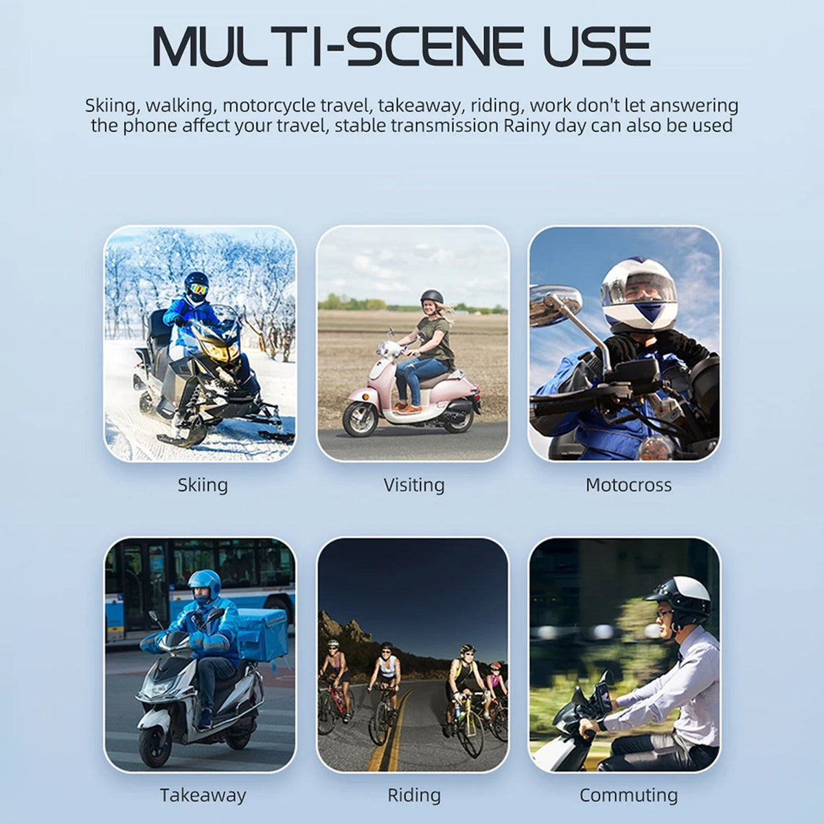 VoxiRide Bluetooth 5.3 Waterproof Motorcycle Intercom 500M