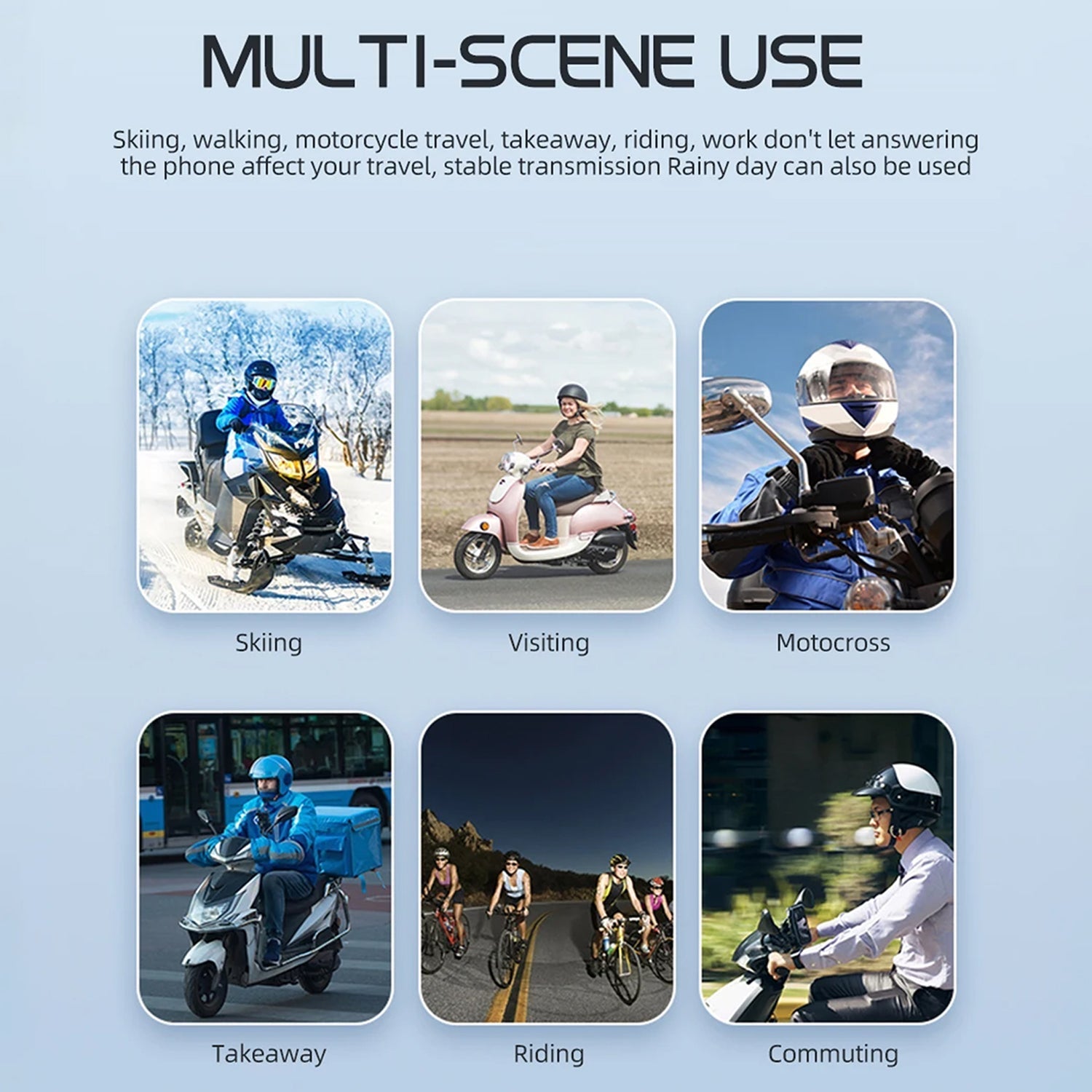 VoxiRide Bluetooth 5.3 Waterproof Motorcycle Intercom 500M