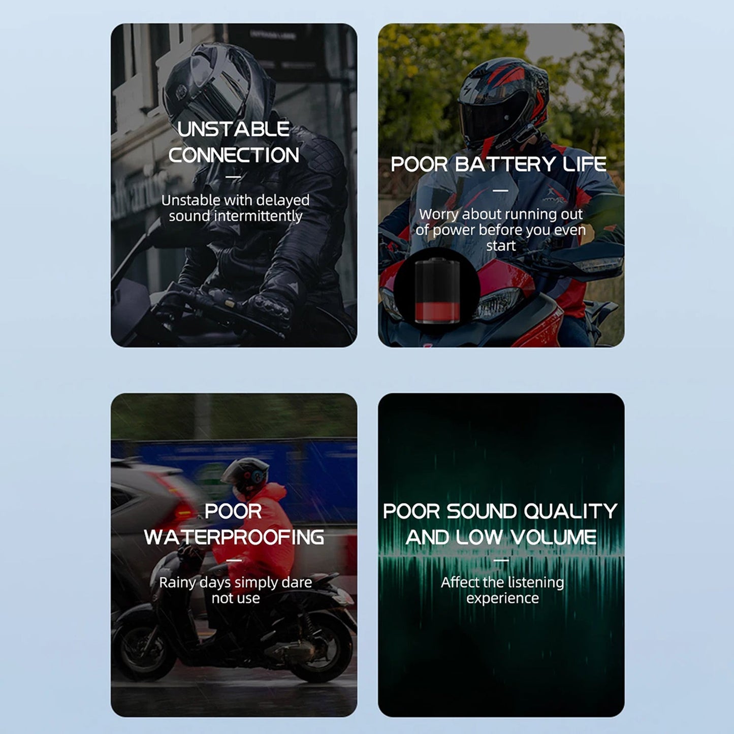 VoxiRide Bluetooth 5.3 Waterproof Motorcycle Intercom 500M