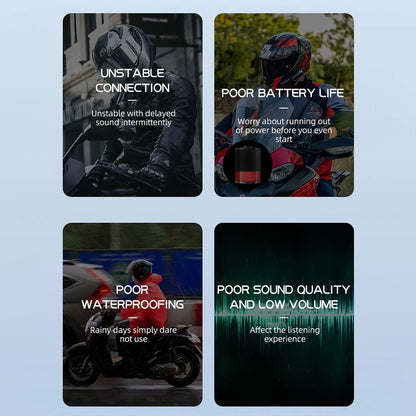 VoxiRide Bluetooth 5.3 Waterproof Motorcycle Intercom 500M