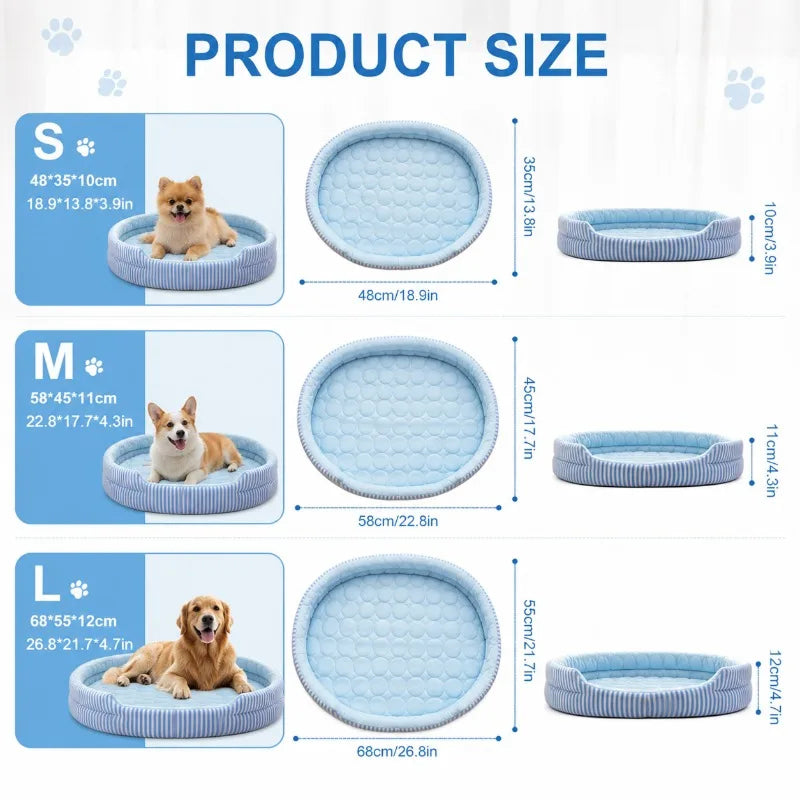 WelRigno Reversible Cooling Dog & Cat Bed - No Electricity Needed