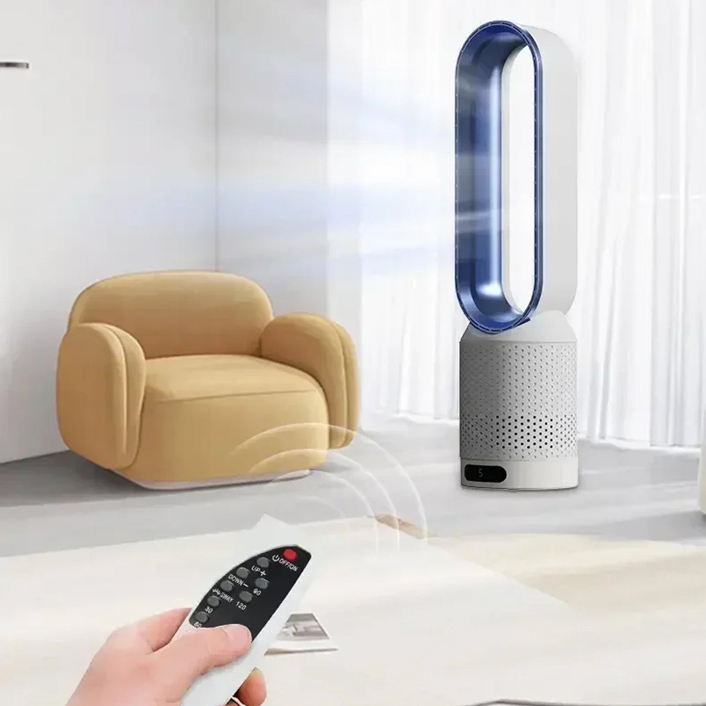 FakiLiax Sleek Bladeless Fan with Air Purifier