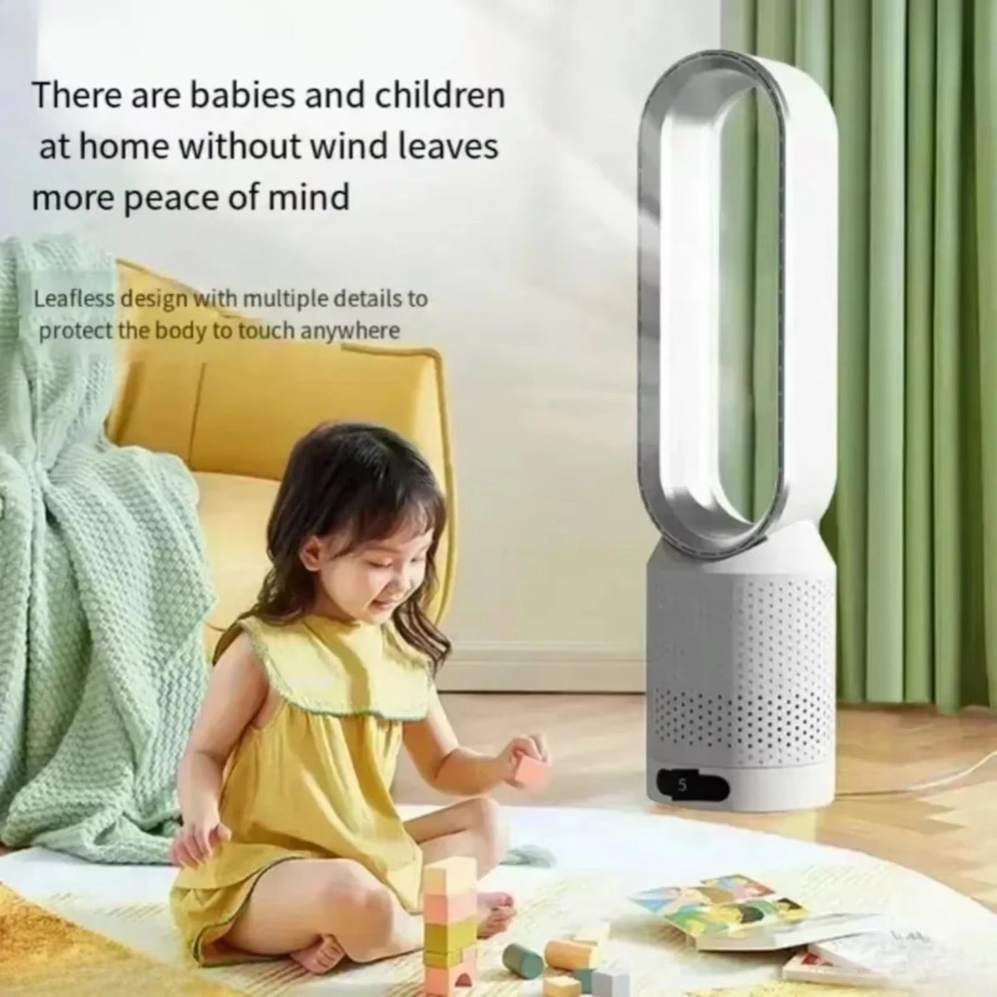 FakiLiax Sleek Bladeless Fan with Air Purifier