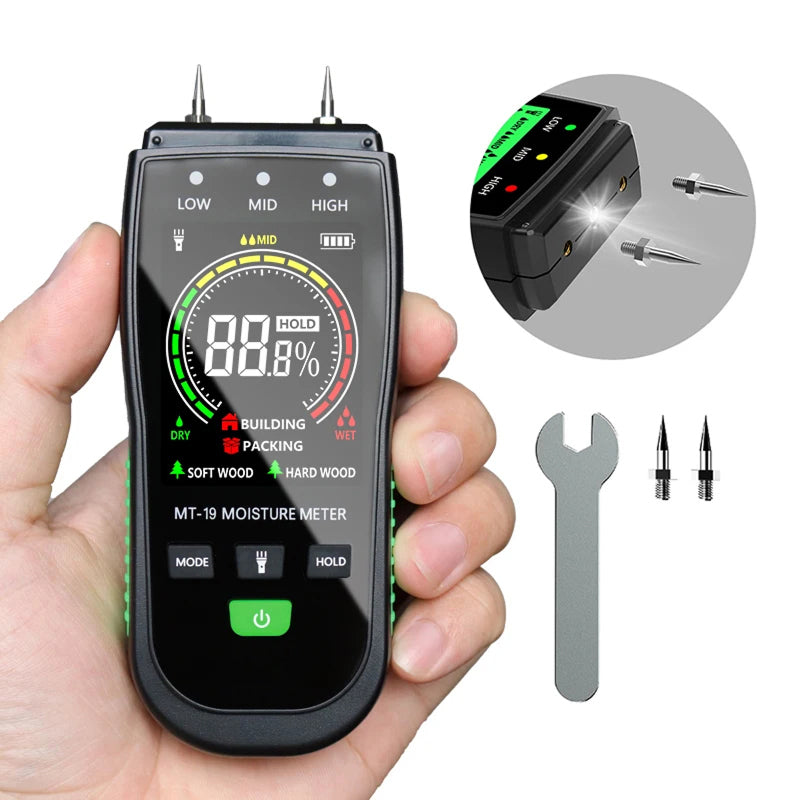 WomiTero Wood Moisture Meter ±0.5% Precision 4-Mode Sensor