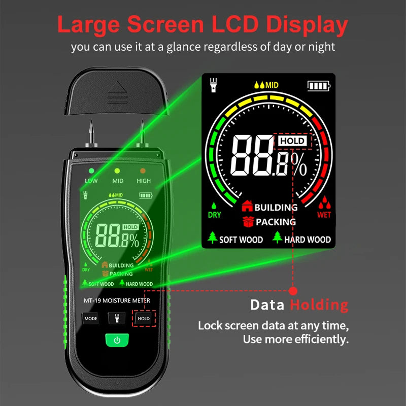 WomiTero Wood Moisture Meter ±0.5% Precision 4-Mode Sensor