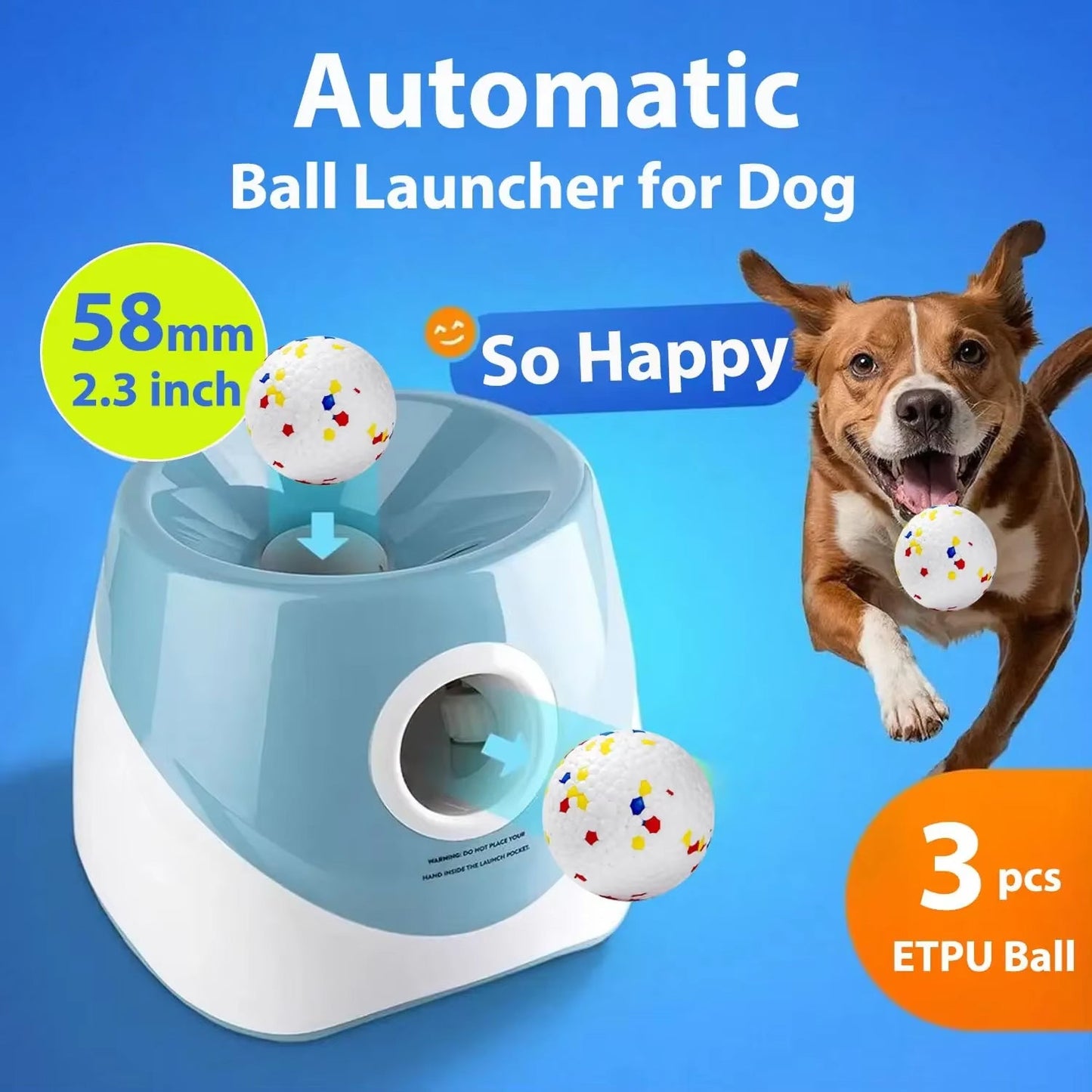 WoofLob Automatic Dog Ball Launcher with 3 Distance Settings