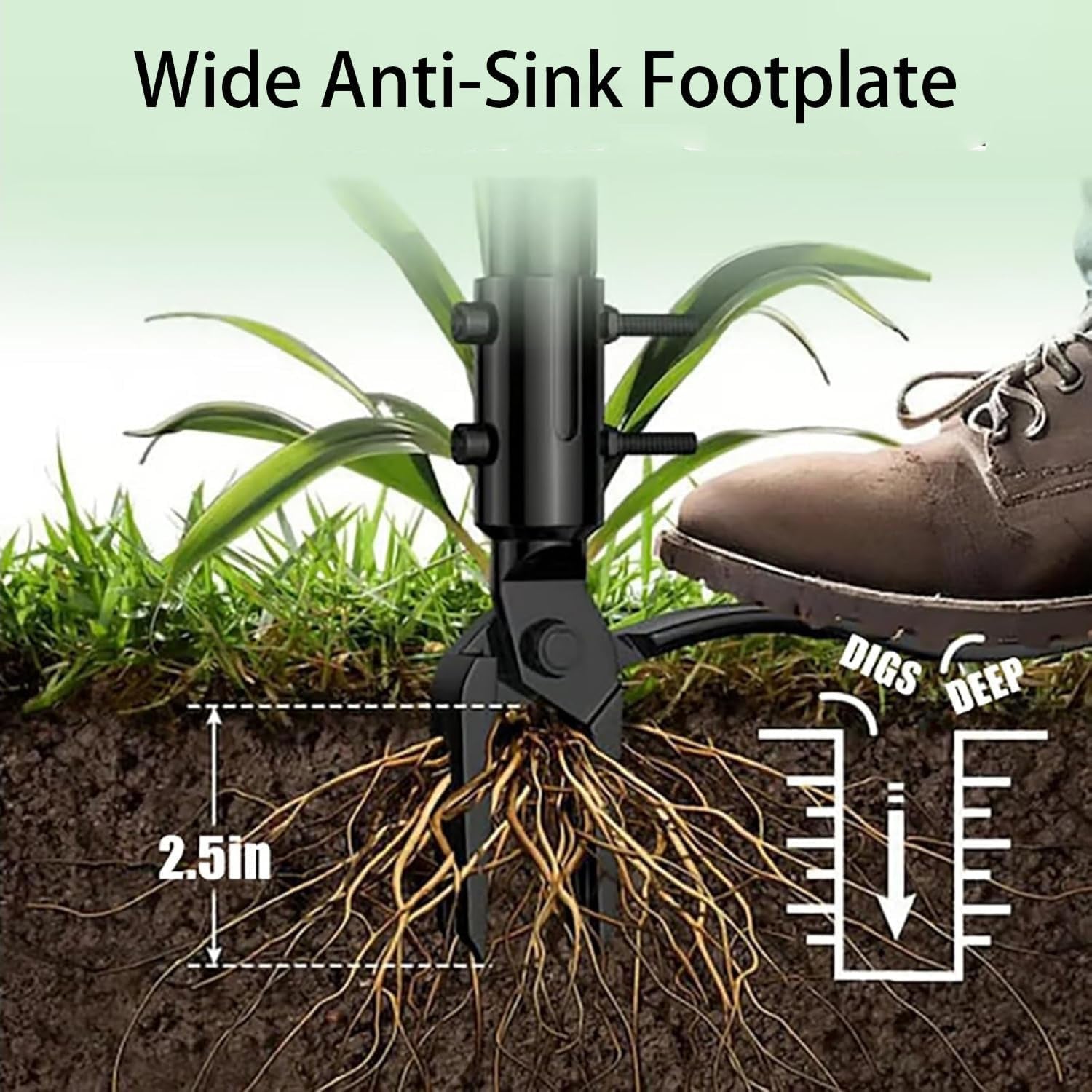 ZasJanee Stand-Up Weed Puller 40" Adjustable Steel 4-Prong
