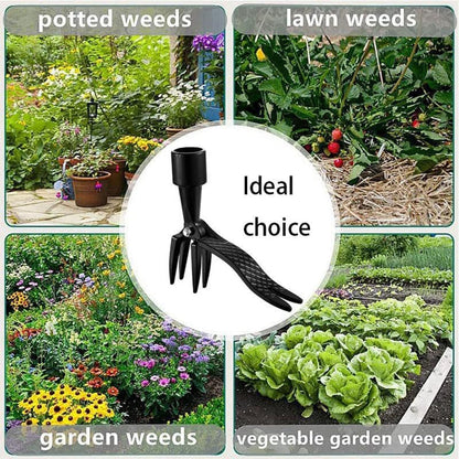 ZasJanee Stand-Up Weed Puller 40" Adjustable Steel 4-Prong
