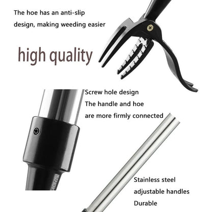 ZasJanee Stand-Up Weed Puller 40" Adjustable Steel 4-Prong