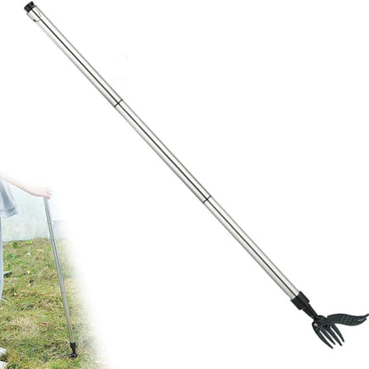 ZasJanee Stand-Up Weed Puller 40" Adjustable Steel 4-Prong