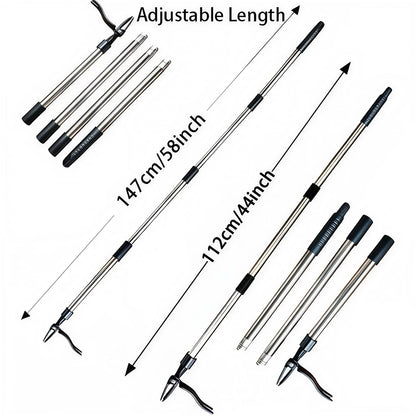 ZasJanee Stand-Up Weed Puller 40" Adjustable Steel 4-Prong