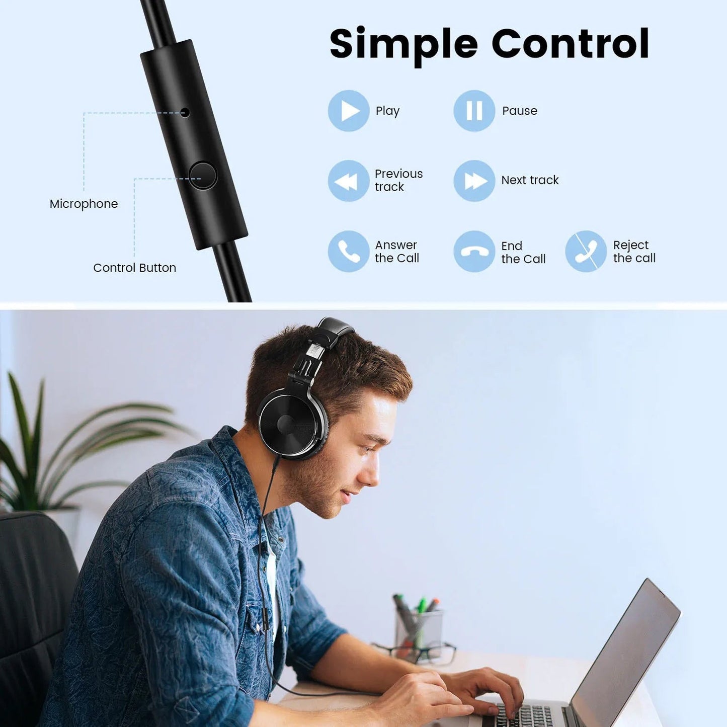 ZetaNase 50mm Studio Monitor Headphones with Dual Interface