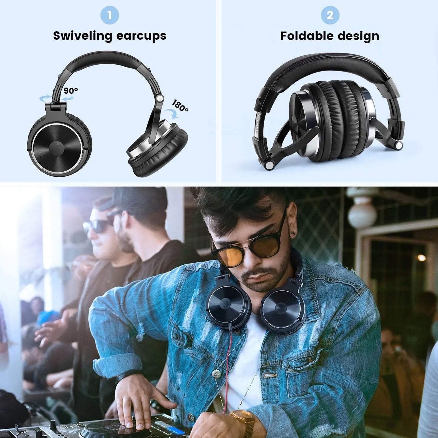 ZetaNase 50mm Studio Monitor Headphones with Dual Interface