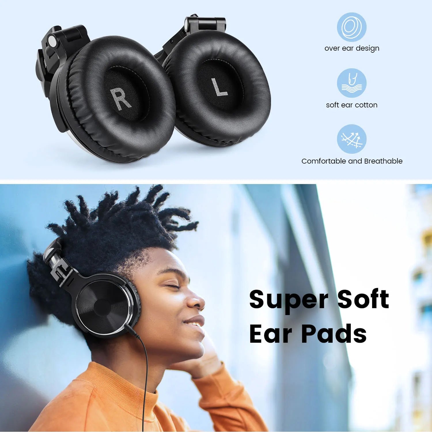 ZetaNase 50mm Studio Monitor Headphones with Dual Interface
